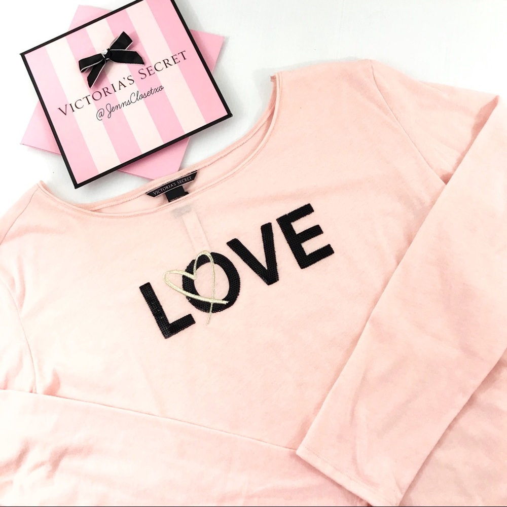•Victoria’s Secret• Love Sequin Sleep shirt - Picture 2 of 2